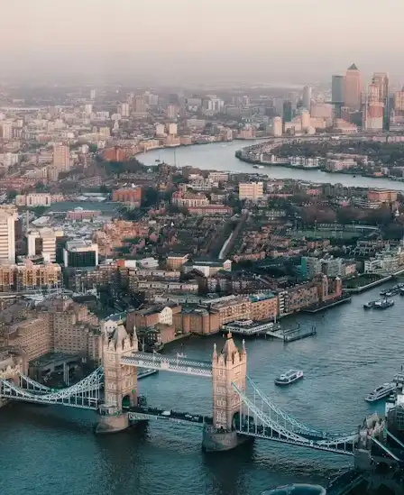 London skyline and historic buildings in the United Kingdom